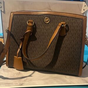 Michael Kors Brown and Tan Satchel